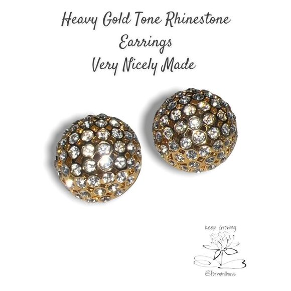 Radiant Rhinestone Round Earrings - Timeless Elegance! - Picture 1 of 11